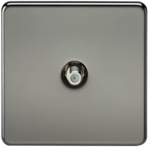 Image of KnightsBridge SAT TV Outlet 1G Screwless Black Nickel Non-Isolated Wall Plate
