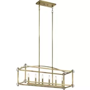 Image of Chandelier Cayden Laiton naturel 37,8 Cm