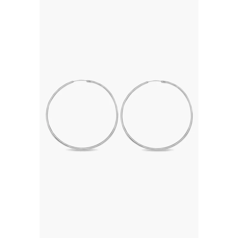 Image of Be You Sterling Silver 50mm Hoop Earrings Silver One Size