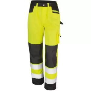 Image of Result Safeguard Adults Unisex Hi Viz Cargo Trousers (Pack Of 2) (XS) (Hi-Vis Yellow) - Hi-Vis Yellow