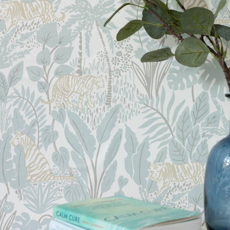 Image of Wall Pops Self Adhesive Wallpaper Maynard Blue Blue unisex 52CMX5.49M