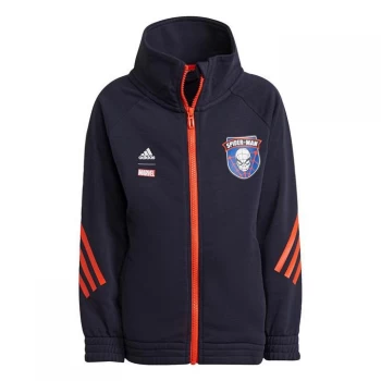 Image of adidas Marvel Spider-Man Sweatshirt Kids - Legend Ink / Bold Orange