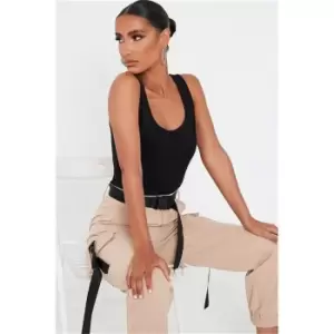 Image of I Saw It First Black Double Layer Soft Touch Scoop Vest Top - Black