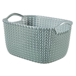 Image of Curver Medium Knit Rectangular Basket - Misty Blue