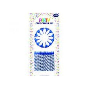 Image of Cake Candle Set Blue Pack of 6 12627-B-OBB