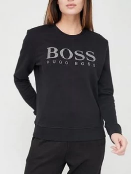 Image of Hugo Boss Metallic Logo Sweatshirt Black Size XS Women