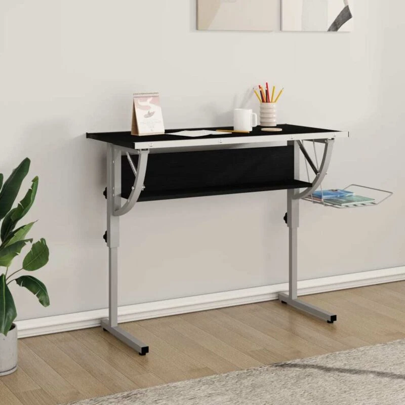 Image of VIDAXL Craft Desk Black&Grey 110x53x(58-87) cm Engineered Wood&Steel Vidaxl 8720286817124