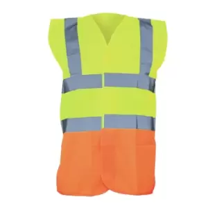 Image of Yoko Unisex Premium Hi-Vis Waistcoat Vest / Jacket (S) (Hi Vis Yellow/Orange)