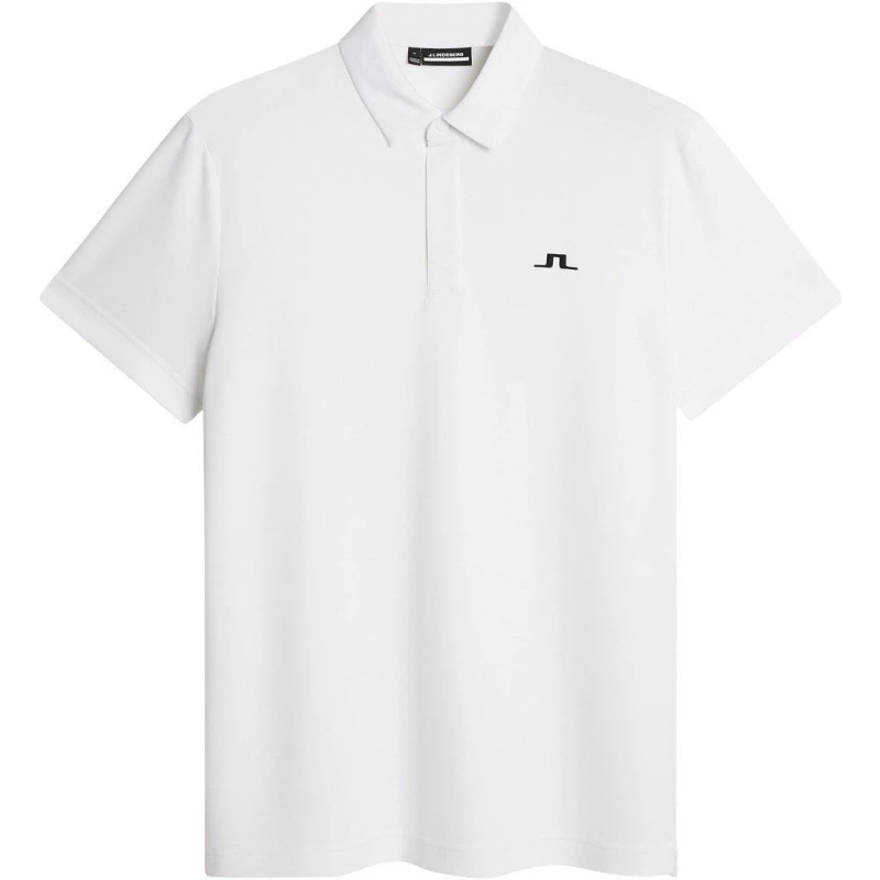 Image of J Lindeberg Golf Mens Short Sleeve Performance Polo Shirt White male Small