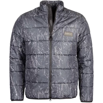 Image of Barbour International Printed Highside Quilted Jacket - Carbon BK12