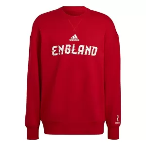 Image of adidas Fifa World Cup Qatar 2022 England Crew Sweatshirt in Red