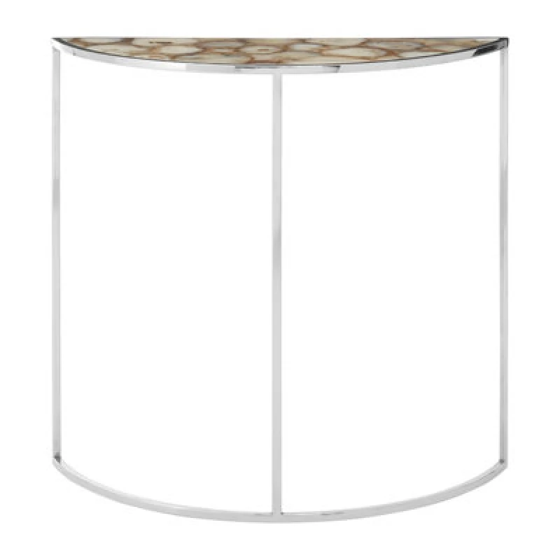 Image of Premier Housewares Vita Half Moon Console Table With White Agate Top