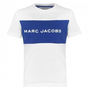 Image of Marc Jacobs Logo Block t Shirt - White/Blue N48