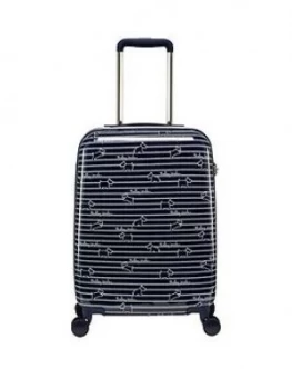Image of Radley Dog Stripe Small 4 Wheel Ink Suitcase