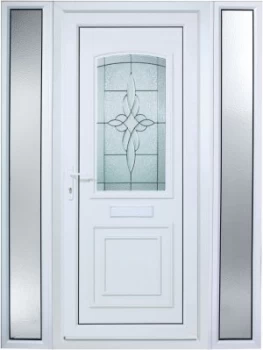 Image of Wickes Medway 2 Sidelight Pre-hung Upvc Door 2085 x 1520mm Left Hand Hung