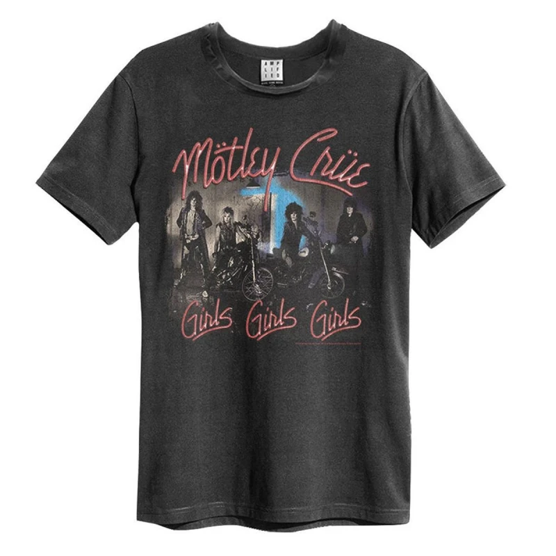 Image of Amplified Amplified Men Motley Crue T-Shirt in Charcoal Size: Small Charcoal S Male 5063470408719