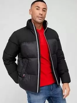 Image of Tommy Hilfiger Tech Stand Collar Padded Jacket - Black, Size L, Men