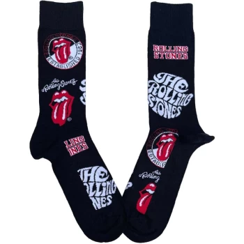 Image of The Rolling Stones - Logos Unisex UK Size 7 - 11 Ankle Socks - Black