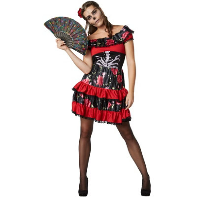 Image of Tectake Spooky Senorita - Halloween Fancy Dress Costume For Her 302012 - Black/red L