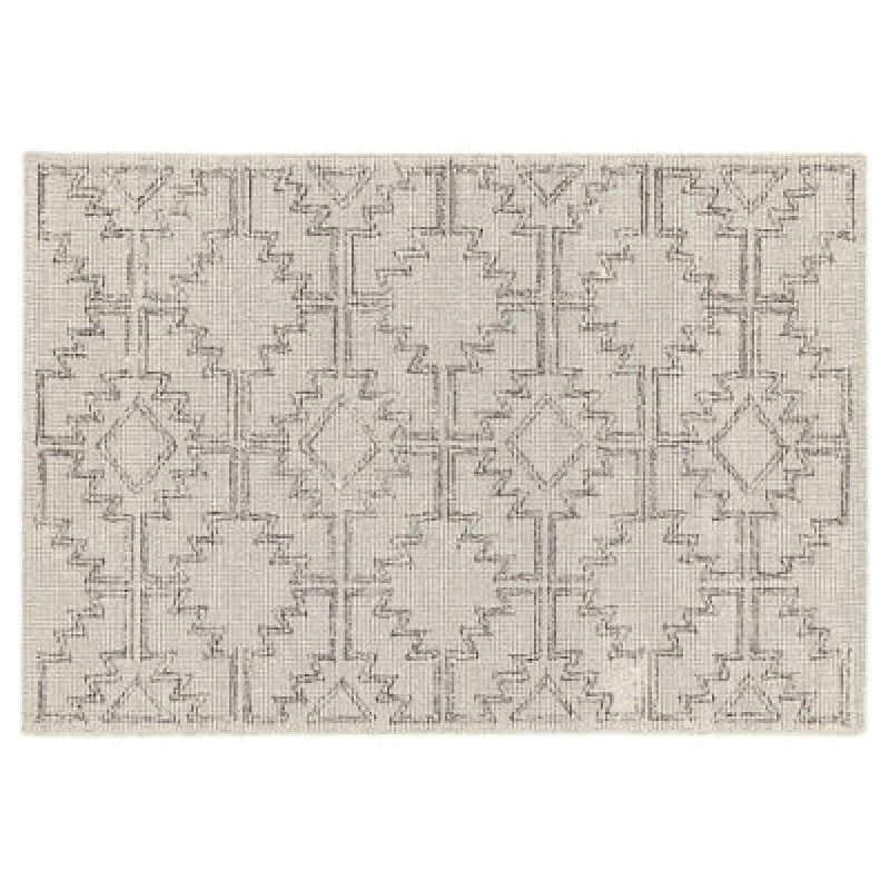 Image of Beliani Rug Urla Beige 140 X 200 Cm Wool