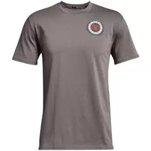 Image of Under Armour AM Crest T Shirt Mens - Grey