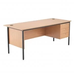 Image of Jemini 18 Oak 1786mm Desk with 3 Drawer Pedestal KF839493 KF839493