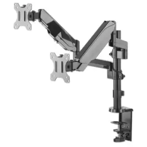 Image of Manhattan TV & Monitor Mount Desk Full Motion (Gas Spring) 2 screens Screen Sizes: 10-27" Black Clamp or Grommet Assembly Dual Screen VESA 75x75 to 10