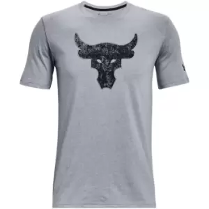 Image of Under Armour Project Rock Brahma Bull Short Sleeve T Shirt Mens - Grey