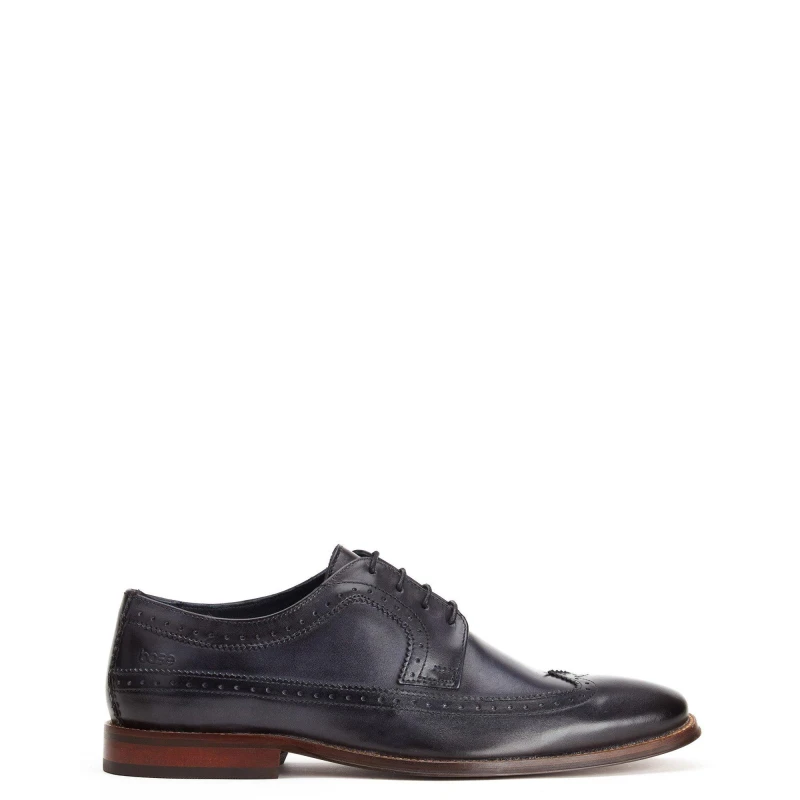 Image of Base London Base London Men Havisham Plain Toe Derby Shoe in Navy Size: 12 Navy 12 Male 5038538272625