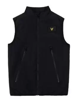 Image of Lyle & Scott Boys Double Zip Gilet - Black, Size Age: 3-4 Years