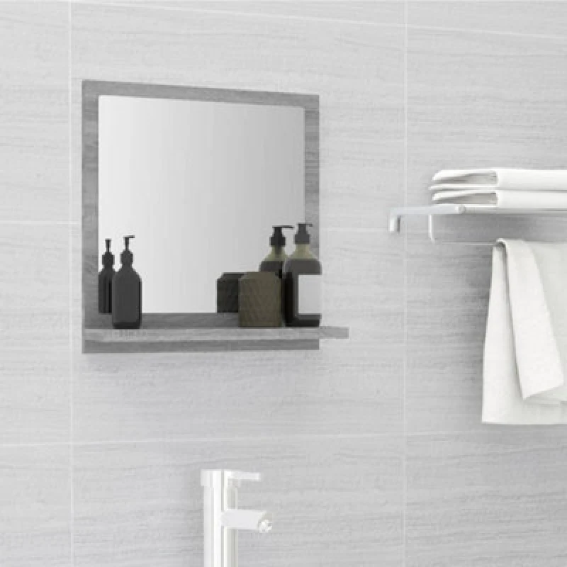 Image of Vidaxl Bathroom Mirror Grey Sonoma 40X10.5X37cm Engineered Wood