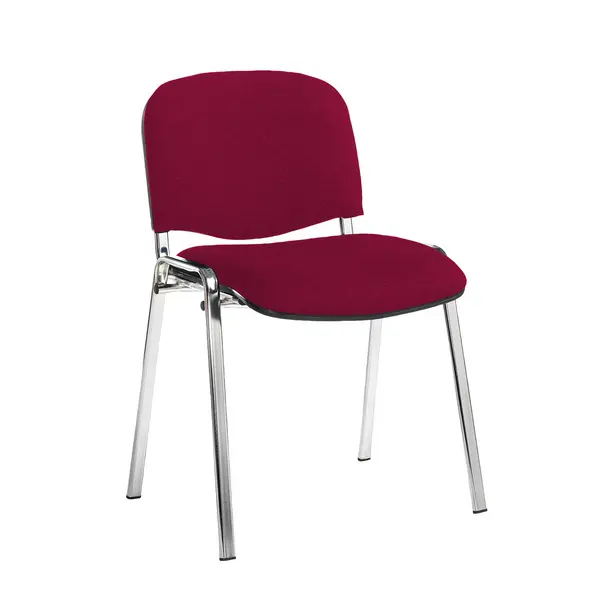 Image of Taurus Padded Stackable Waiting Room Chair - Chrome - No Arms - Diablo Pink
