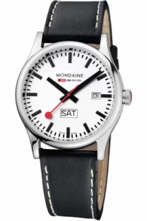 Image of Mens Mondaine Swiss Railways Sport Day Date Watch A6673030816SBB