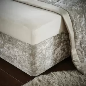Image of Catherine Lansfield Crushed Velvet Divan Base Wrap, Natural, King