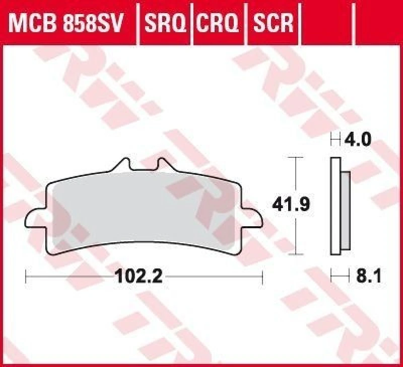 Image of TRW MCB858SV Brake pad set Brake Pad Set,disc brake (402)