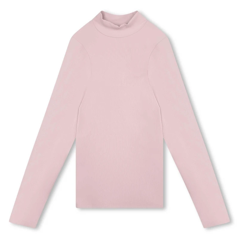 Image of DKNY Logo Roll Neck Sweater Juniors - Pink Pink 16 Years