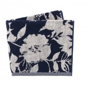 Image of Helena Springfield Dark Blue Cotton 'Lilium' Towels - bath towel