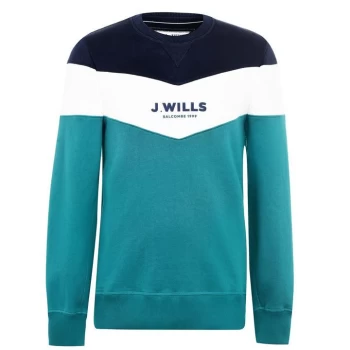 Image of Jack Wills Beaufort Cut And Sew Sweatshirt - Dark Teal