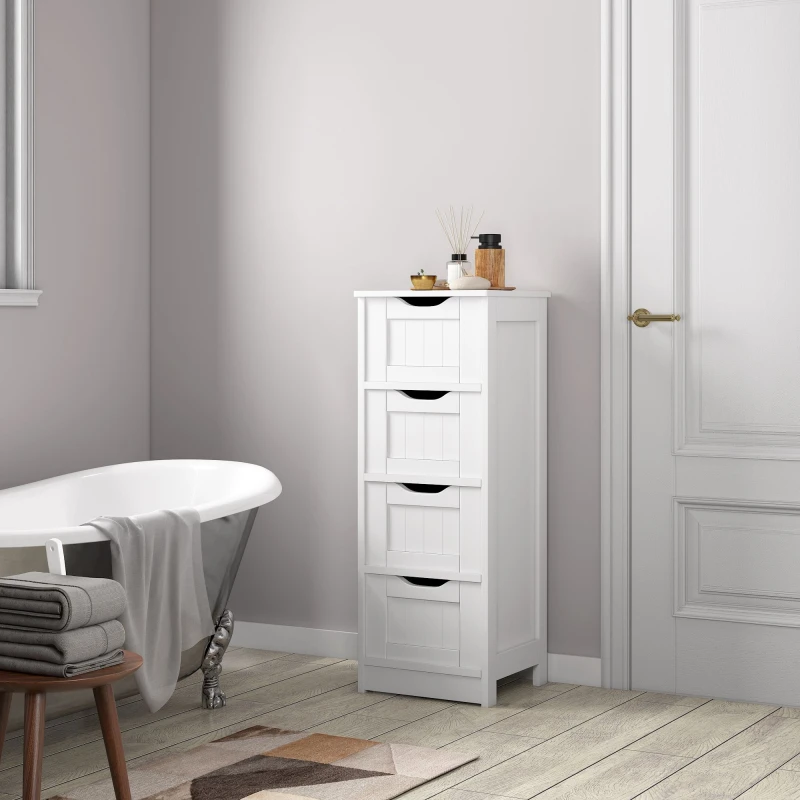 Image of Mcc Direct 4 Drawer Bathroom Storage Unit Toby White TOBYWHITE