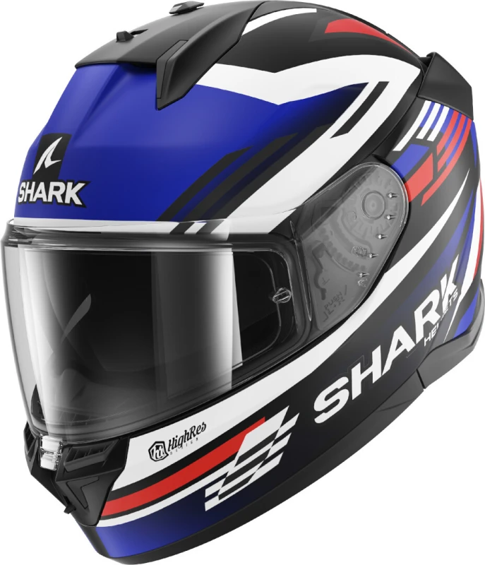 Image of Shark D-Skwal 3 Firstlap Helmet, black-white-red-blue, Size M for Men