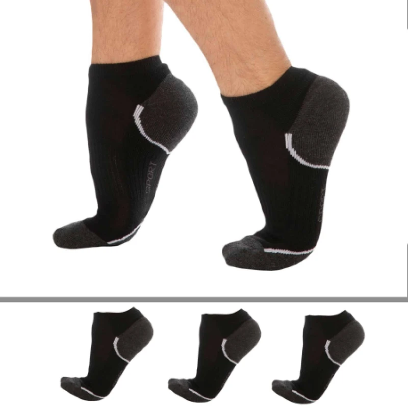 Image of DIM 3 Pack Sport Socks - Black 43/46