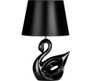 Image of INTERIORS by Premier Swan Polyresin Table Lamp - Black