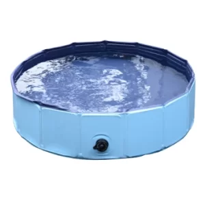 Image of PawHut Pet Swimming Pool, Foldable, 120cm Diameter-Blue