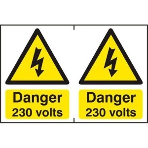 Image of ASEC Danger 230 Volts 200mm x 300mm PVC Self Adhesive Sign