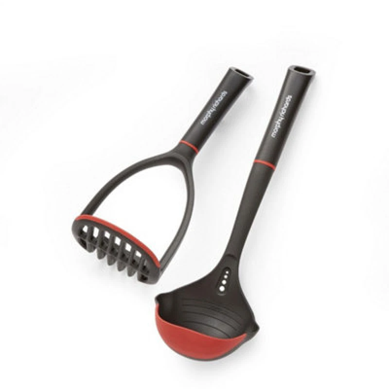 Image of Morphy Richards Masher and Ladle Utensil Set in Black One Size Unisex 5056765490049