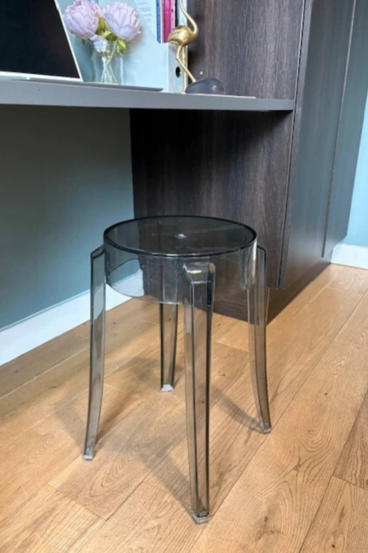 Image of Fusion Living Ghost Style Low Stool - 46.5cm in Grey Grey Unisex