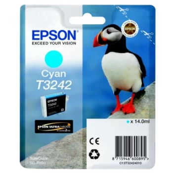 Image of Epson Puffin T3242 Cyan Ink Cartridge