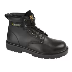 Image of Grafters Mens Leather Safety Boots (9 UK) (Black)