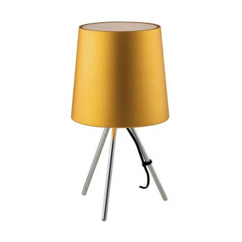 Image of Fan Europe Lighting - Fan Europe MARLEY Table Lamp with Round Tapered Shade Gold, Aluminum Lampshade 25x43.5cm