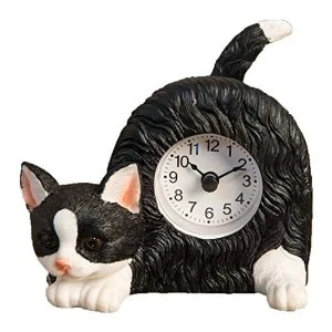 Image of Best of Breed - Black & White Cat Mantel Clock